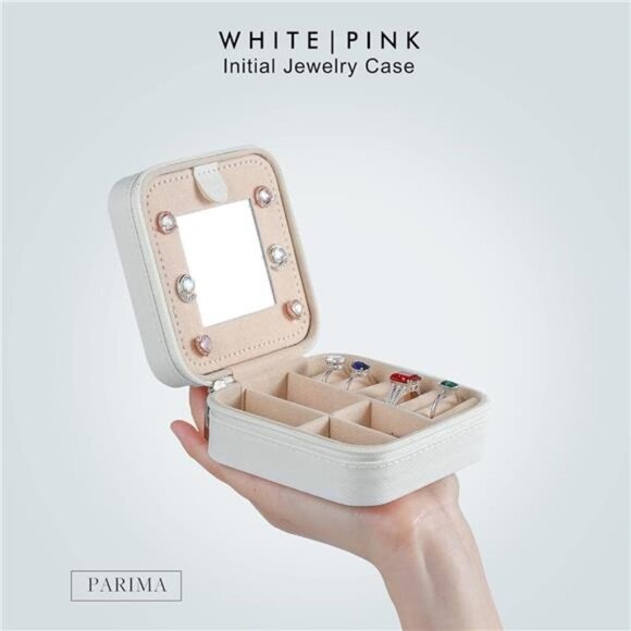 Travel Jewelry Case for Women Fashion, A Initial Small Travel Jewelry Case - Picture 2 of 7